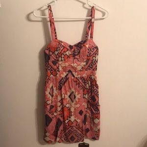 Pink, purple and white dress